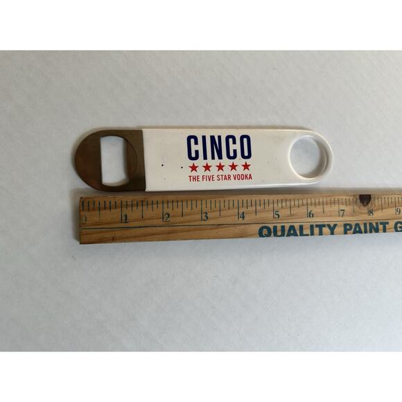 Flat Bottle Openers/ Bar Key, Steel w/Coating Cinco The Five Star Vodka Bar - Picture 3 of 4